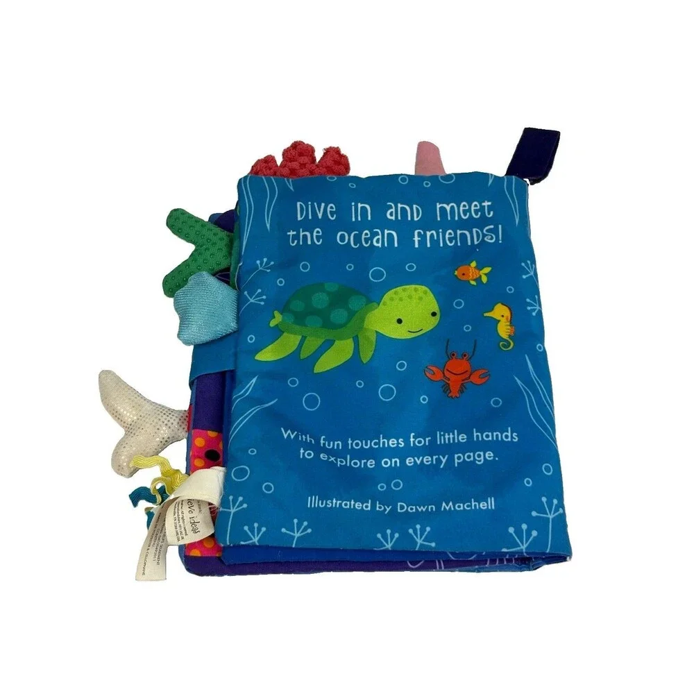 Make Believe Ideas Ocean Fun Soft Cloth Book Baby Toddler Sensory Touch Feel